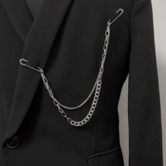 Beautiful Vintage Double Chain Lapel Brooch - Picture 6 of 6